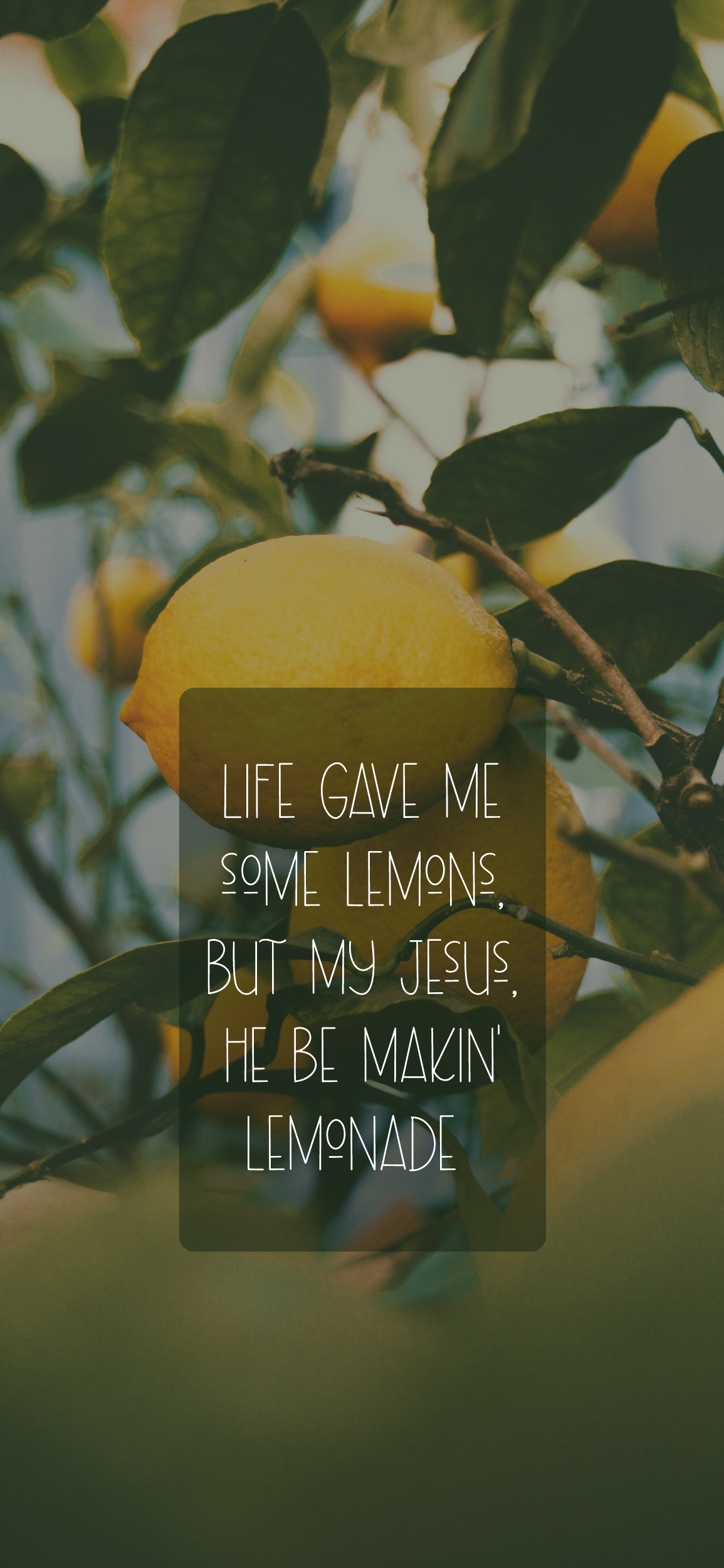 Lemons with text that says "life gave me some leons but my Jesus, he be makin lemonade."