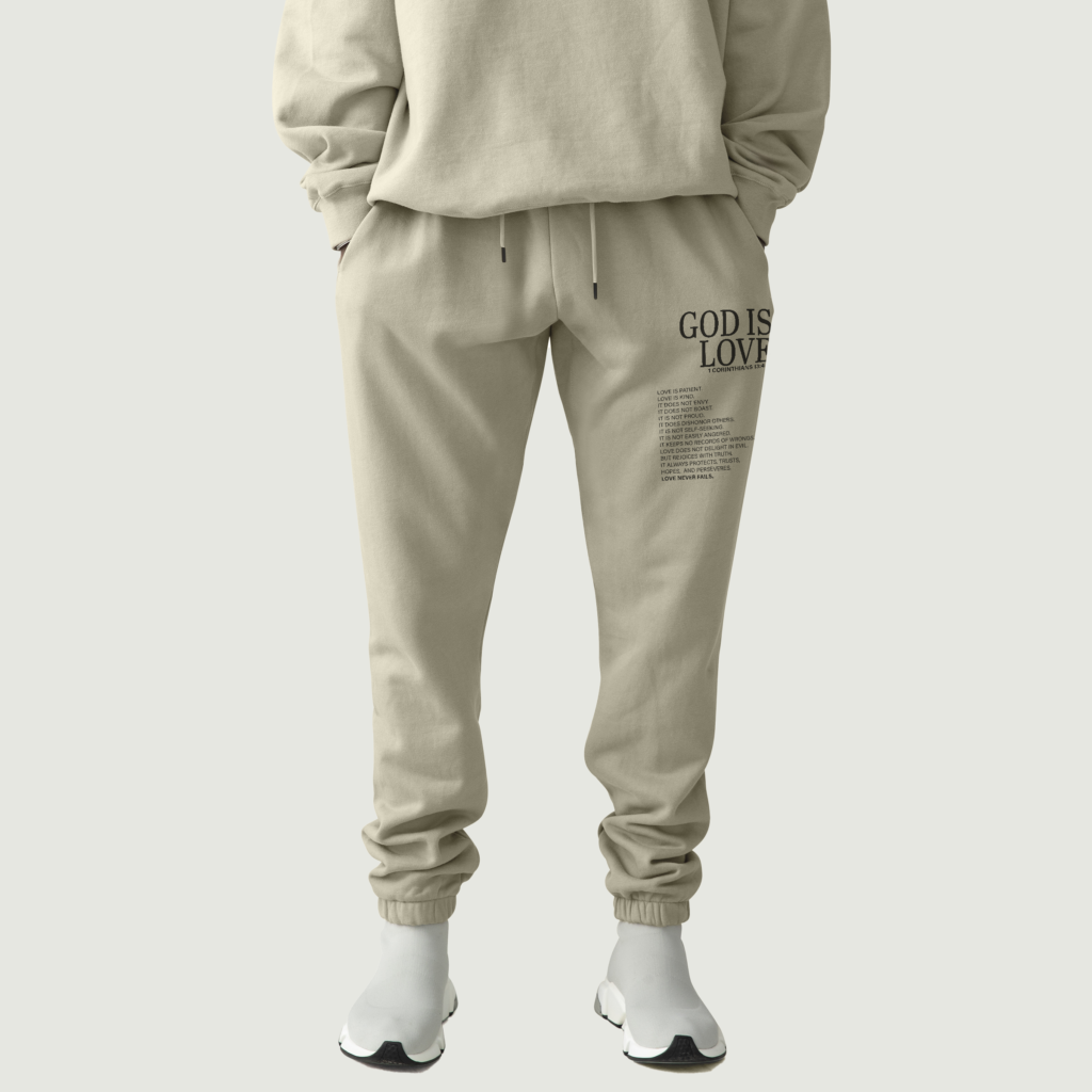 God is Love Fleece Joggers