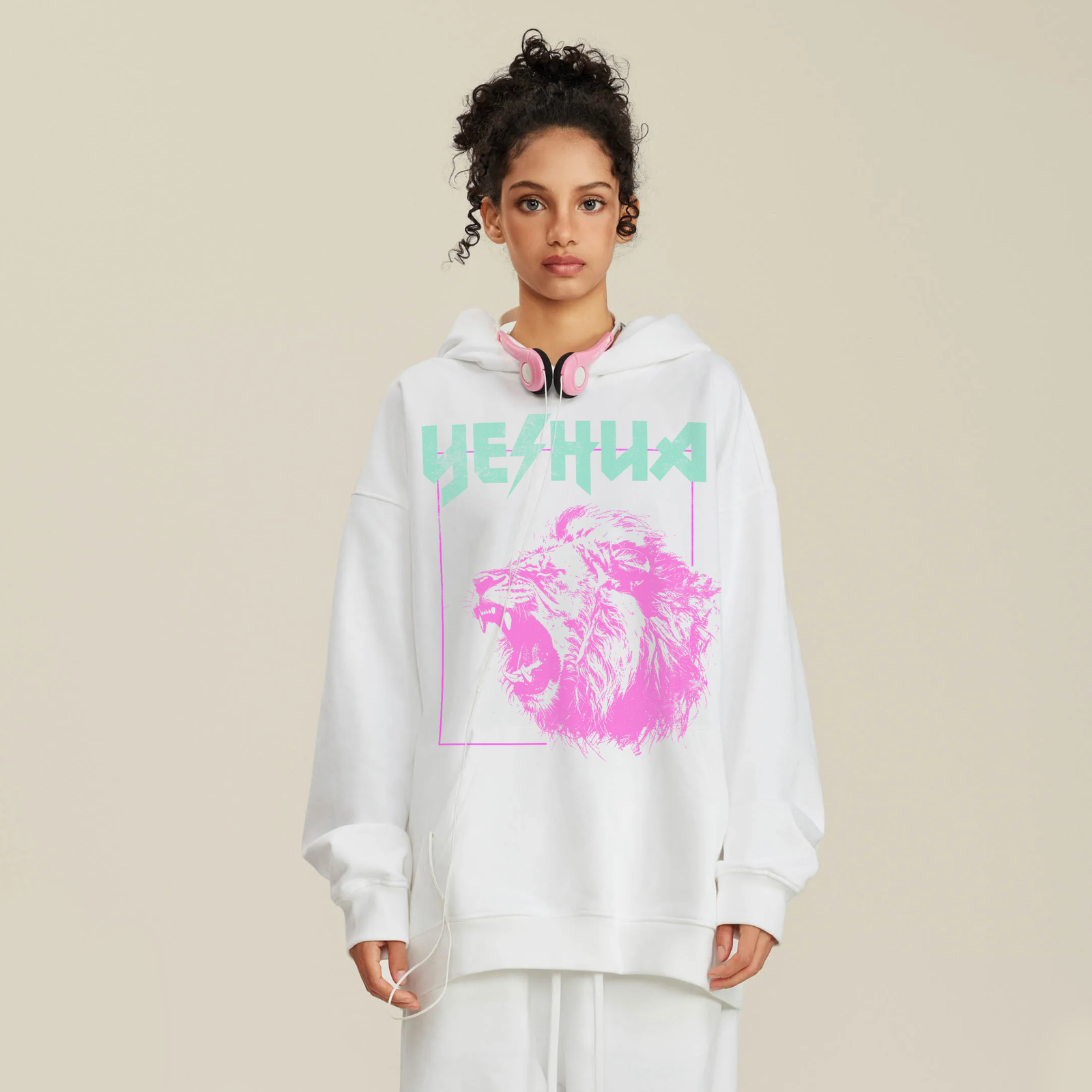 Yeshua Oversized Hoodie (White) - Image 3