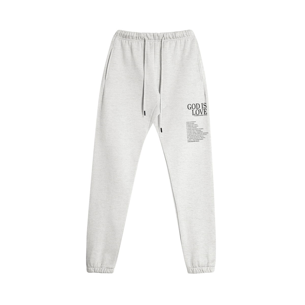 God is Love Fleece Joggers - Image 1