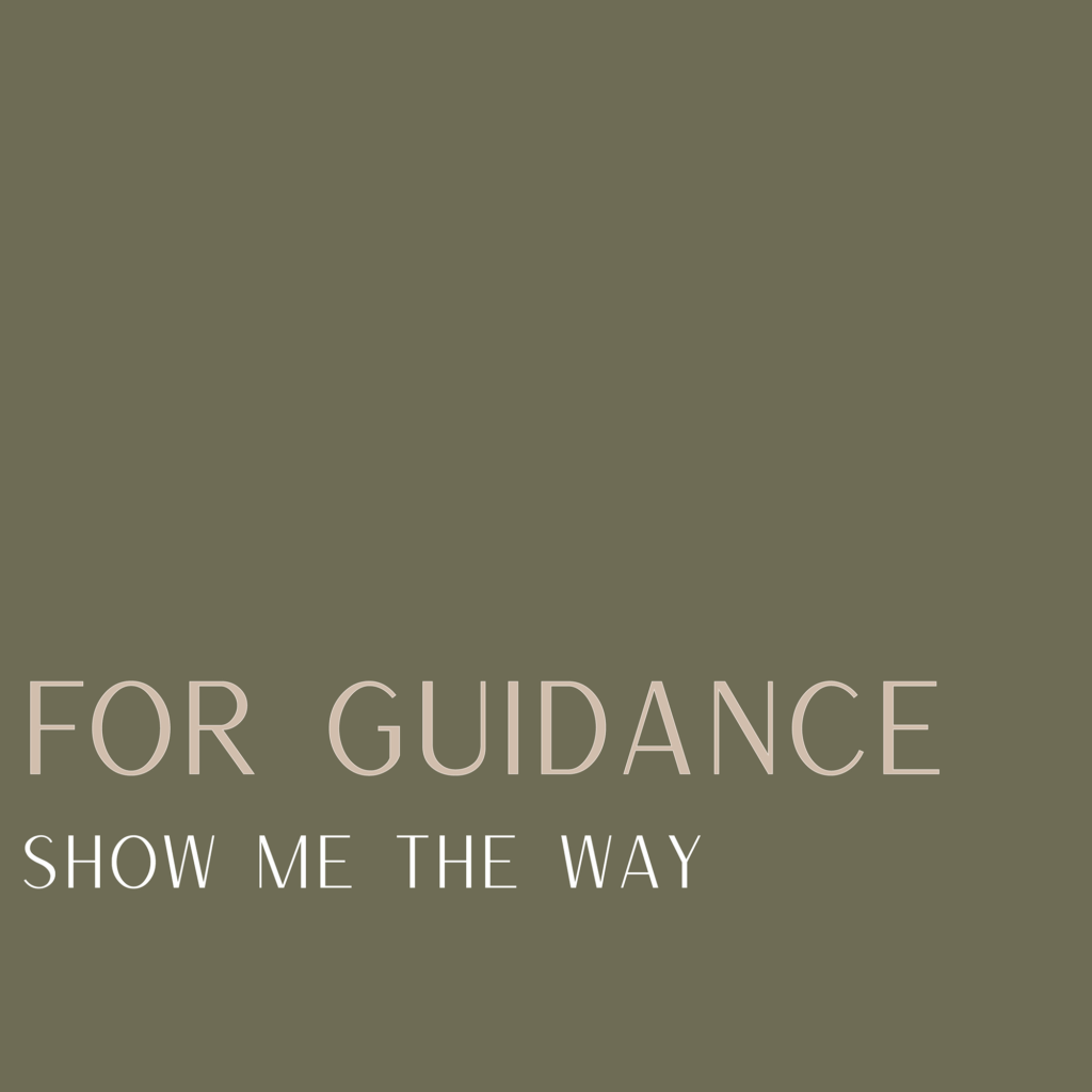 For Guidance: Show Me the Way