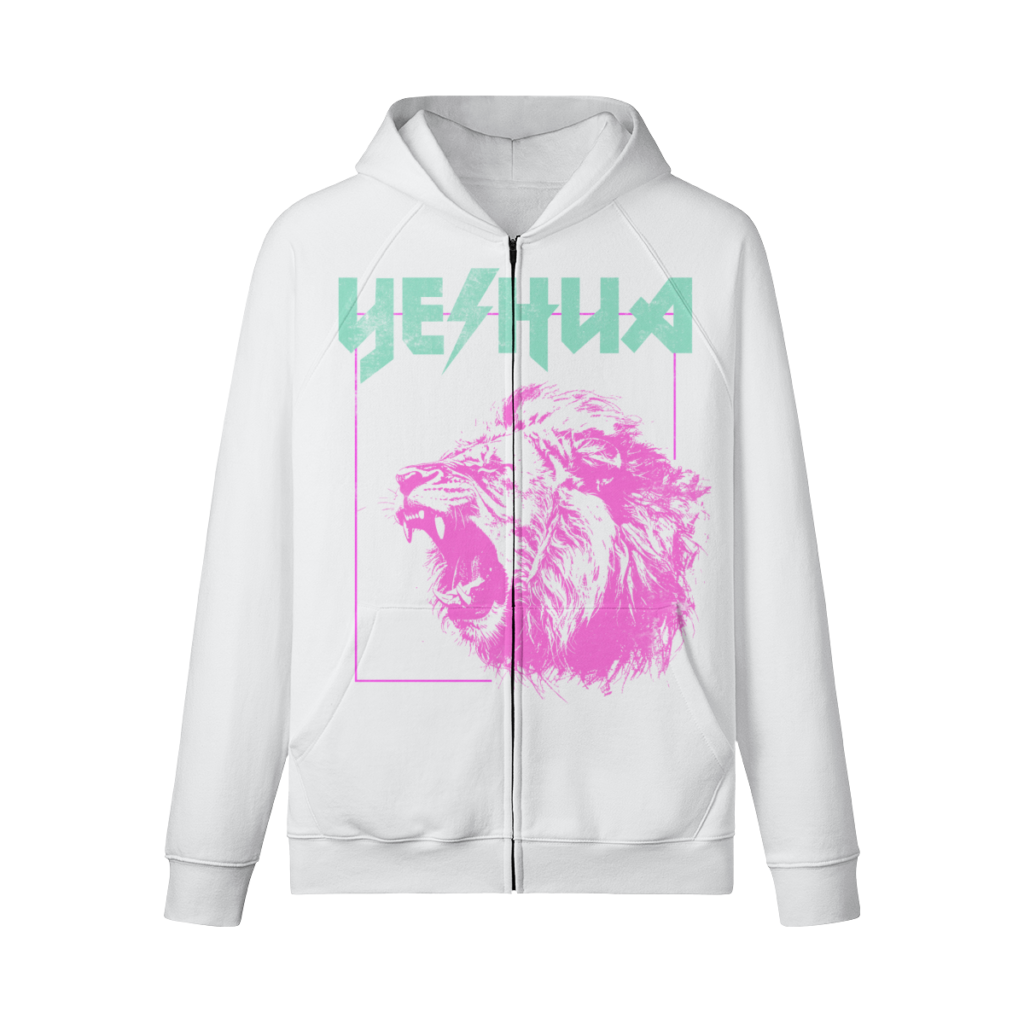 Yeshua Oversized Zip-up Hoodie (White)