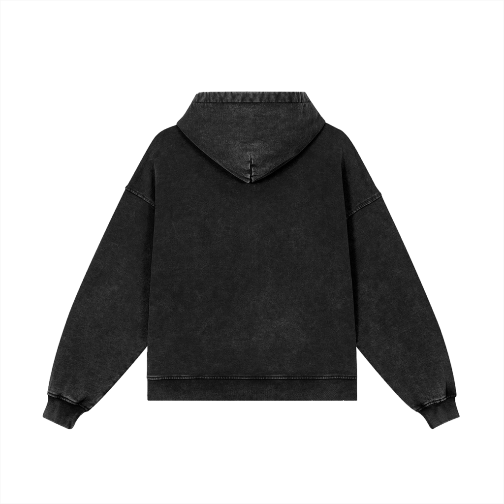 Yeshua Oversized Heavyweight Zip-up Hoodie (Black)