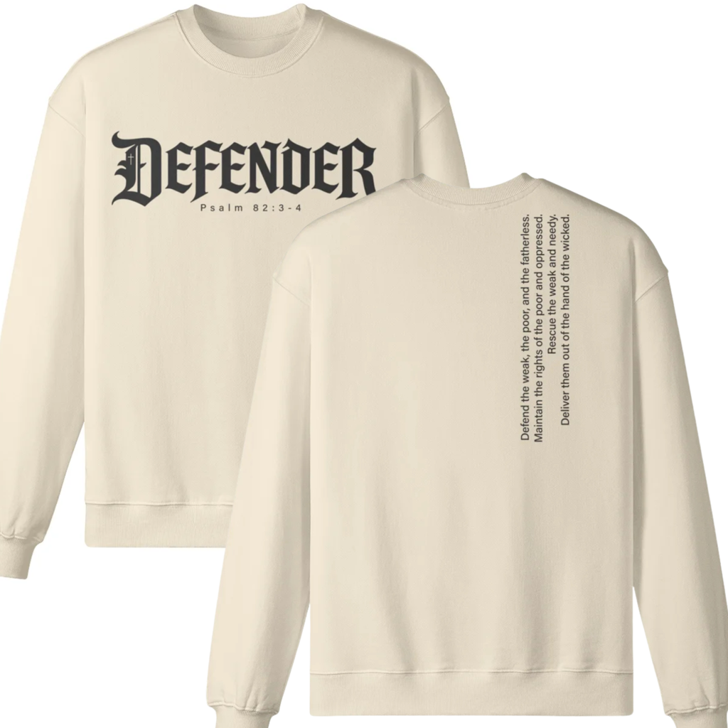 Defender&mdash;Psalm 82:3-4 Oversized Crew