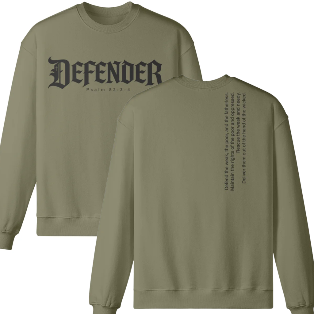 Defender&mdash;Psalm 82:3-4 Oversized Crew
