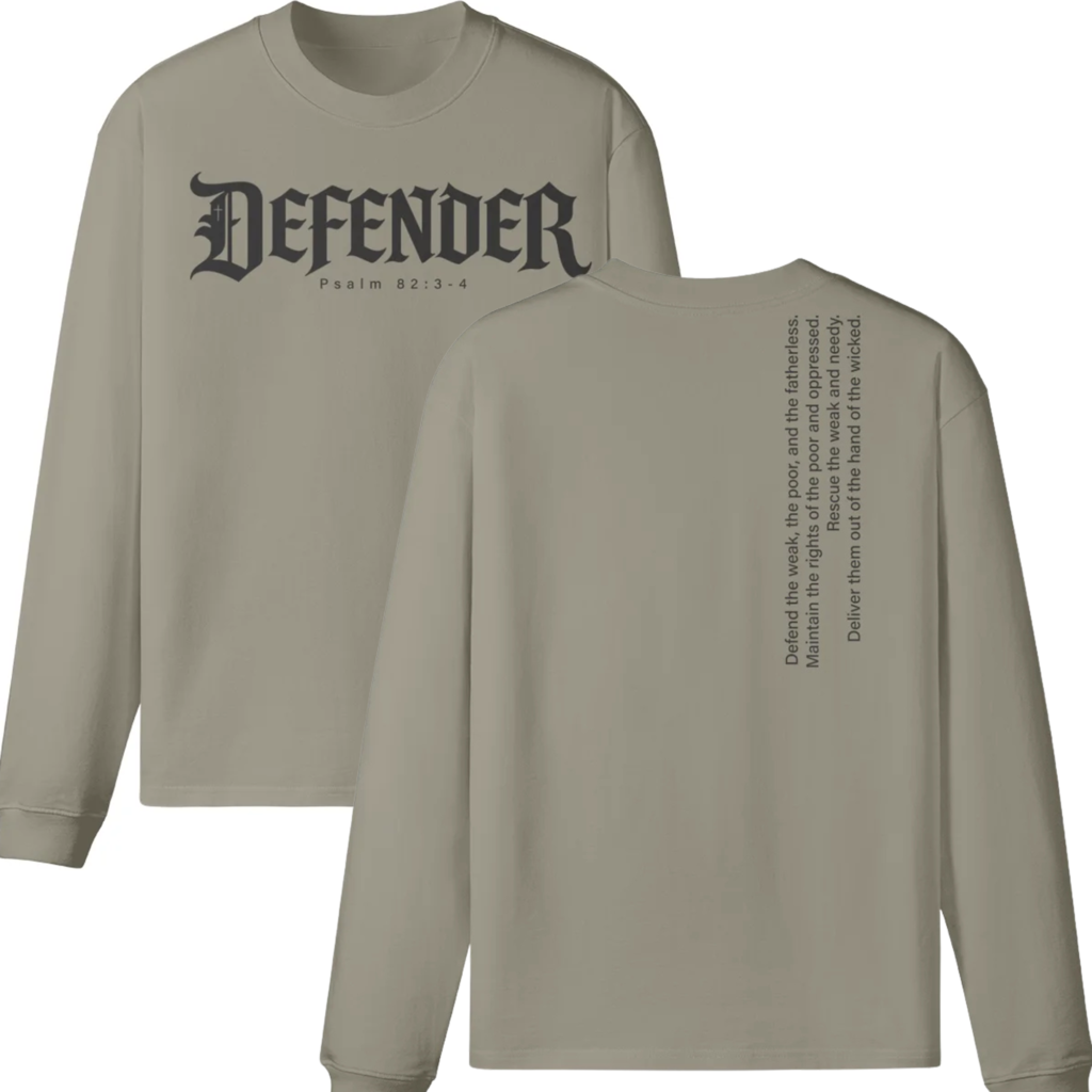 Defender&mdash;Psalm 82:3-4 Oversized Long Sleeve