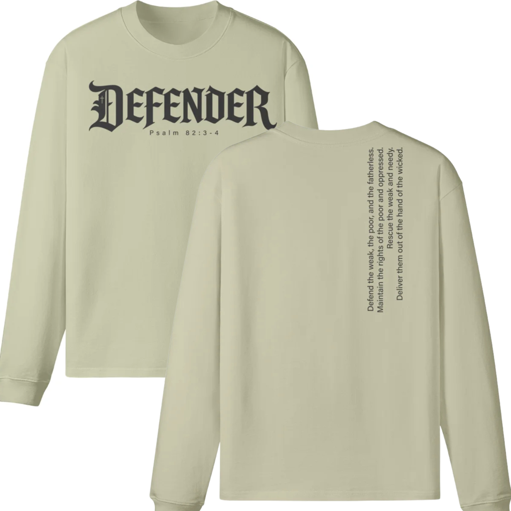 Defender&mdash;Psalm 82:3-4 Oversized Long Sleeve