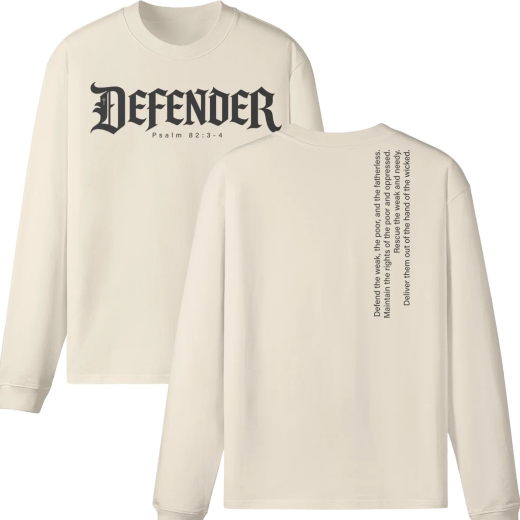 Defender&mdash;Psalm 82:3-4 Oversized Long Sleeve