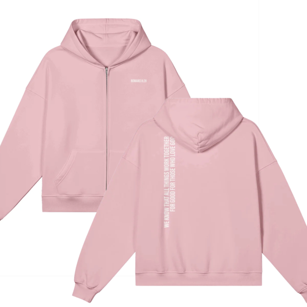 Romans 8:28 Zip-up Hoodie