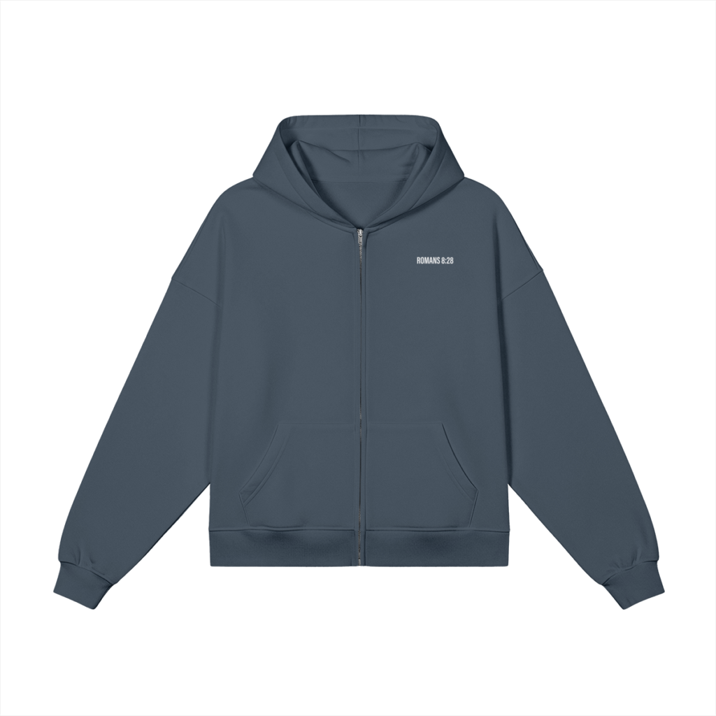 Romans 8:28 Zip-up Hoodie