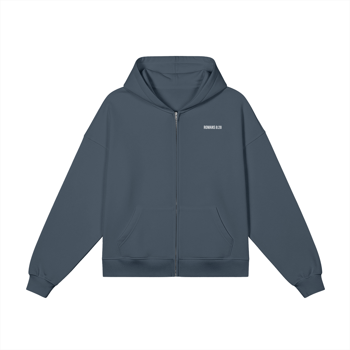 Romans 8:28 Zip-up Hoodie - Image 1